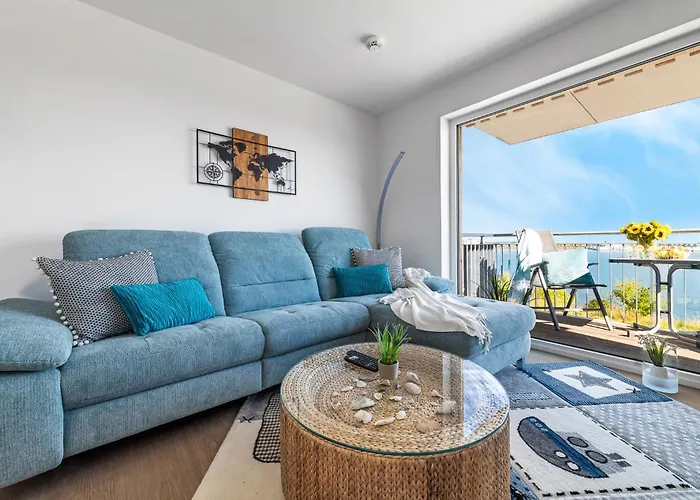 Apartamento Santiano Flat- Balkon, Blick Auf Den Hafen Olpenitz